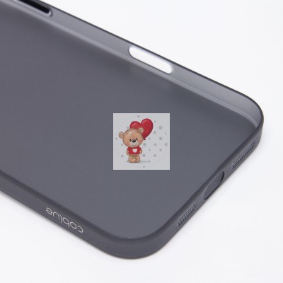 Чехол-накладка для Apple iPhone 16 Pro Max (матовый прозрачный/черный) - PC091