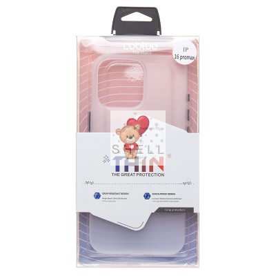 Чехол-накладка для Apple iPhone 16 Pro Max (матовый прозрачный/белый) - PC091