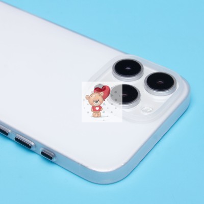 Чехол-накладка для Apple iPhone 16 Pro Max (матовый прозрачный/белый) - PC091