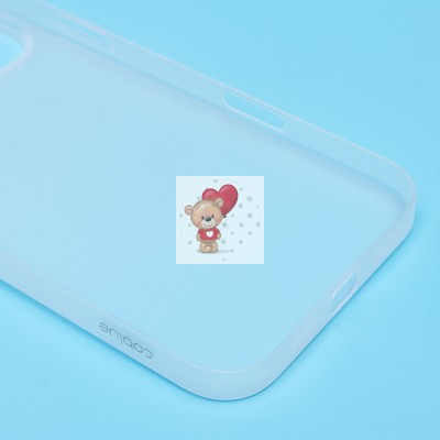 Чехол-накладка для Apple iPhone 16 Pro Max (матовый прозрачный/белый) - PC091