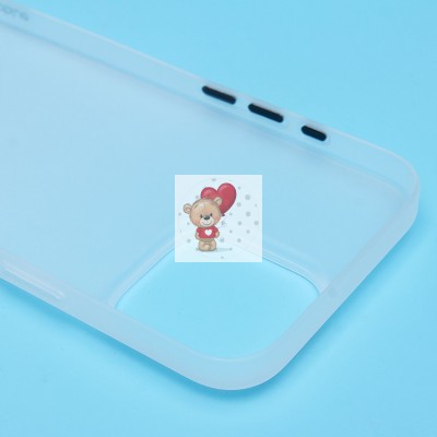 Чехол-накладка для Apple iPhone 16 Pro Max (матовый прозрачный/белый) - PC091