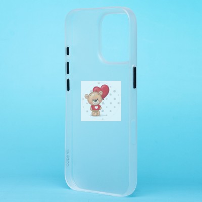 Чехол-накладка для Apple iPhone 16 Pro (матовый прозрачный/белый) - PC091