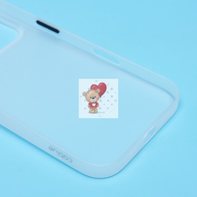 Чехол-накладка для Apple iPhone 16 Pro (матовый прозрачный/белый) - PC091