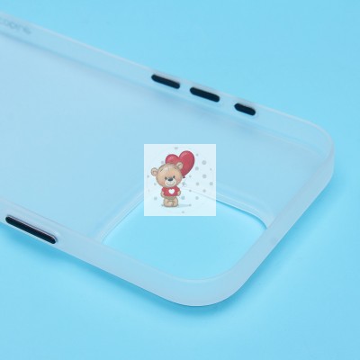 Чехол-накладка для Apple iPhone 16 Pro (матовый прозрачный/белый) - PC091