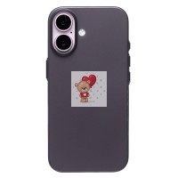 Чехол-накладка для Apple iPhone 16 (матовый прозрачный/черный) - PC091