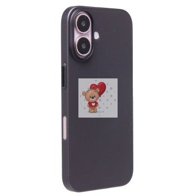 Чехол-накладка для Apple iPhone 16 (матовый прозрачный/черный) - PC091 Чехол-накладка для Apple iPhone 16 (матовый прозрачный/черный) - PC091