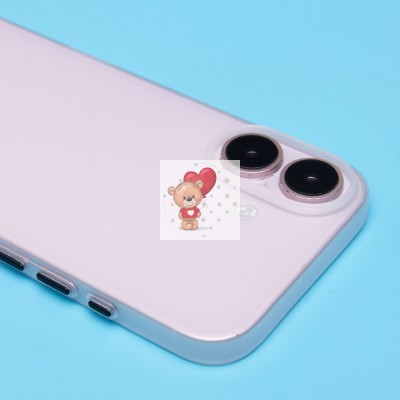 Чехол-накладка для Apple iPhone 16 (матовый прозрачный/белый) - PC091 Чехол-накладка для Apple iPhone 16 (матовый прозрачный/белый) - PC091
