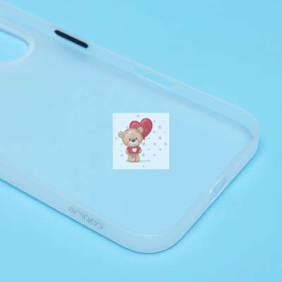 Чехол-накладка для Apple iPhone 16 (матовый прозрачный/белый) - PC091 Чехол-накладка для Apple iPhone 16 (матовый прозрачный/белый) - PC091