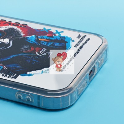 Чехол-накладка для Apple iPhone 13 (енот) (прозрачный) - PC092 Чехол-накладка для Apple iPhone 13 (енот) (прозрачный) - PC092