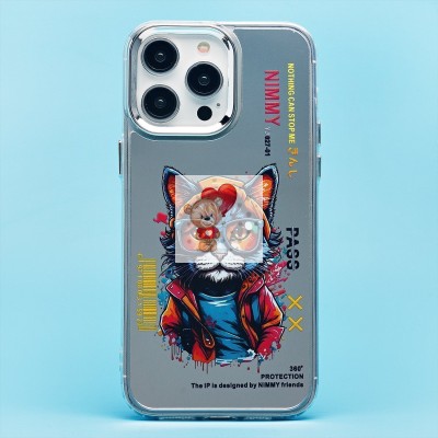 Чехол-накладка для Apple iPhone 14 Pro Max (кот) (прозрачный) - PC092 Чехол-накладка для Apple iPhone 14 Pro Max (кот) (прозрачный) - PC092