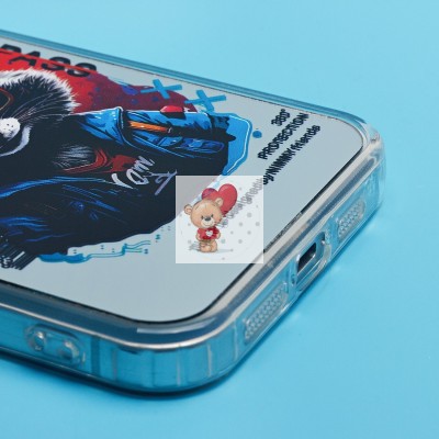 Чехол-накладка для Apple iPhone 15 Pro Max (енот) (прозрачный) - PC092 Чехол-накладка для Apple iPhone 15 Pro Max (енот) (прозрачный) - PC092