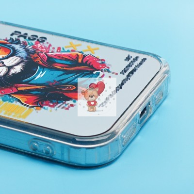 Чехол-накладка для Apple iPhone 15 Pro (кот) (прозрачный) - PC092