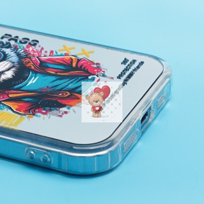 Чехол-накладка для Apple iPhone 15 (кот) (прозрачный) - PC092