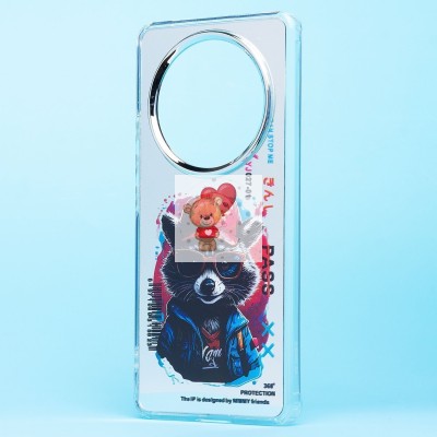 Чехол-накладка для Honor X9b (енот) (прозрачный) - PC092 Чехол-накладка для Honor X9b (енот) (прозрачный) - PC092