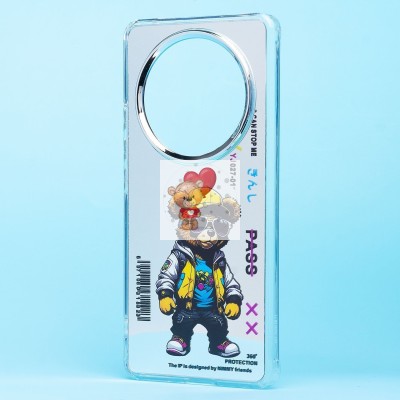 Чехол-накладка для Honor X9b (мишка) (прозрачный) - PC092 Чехол-накладка для Honor X9b (мишка) (прозрачный) - PC092