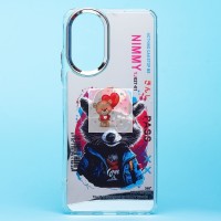 Чехол-накладка для Realme C67 4G (енот) (прозрачный) - PC092 Чехол-накладка для Realme C67 4G (енот) (прозрачный) - PC092