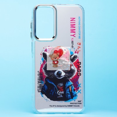 Чехол-накладка для Samsung Galaxy A15 5G (енот) (прозрачный) - PC092