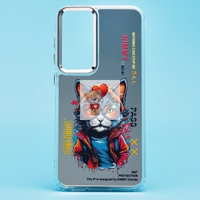 Чехол-накладка для Samsung Galaxy S23FE (кот) (прозрачный) - PC092 Чехол-накладка для Samsung Galaxy S23FE (кот) (прозрачный) - PC092