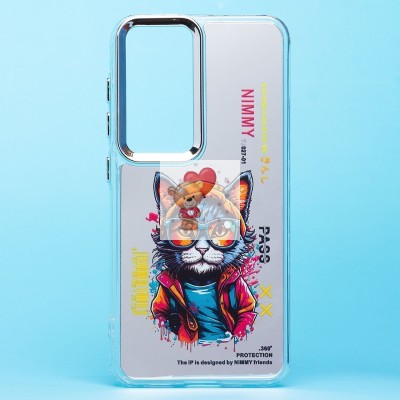Чехол-накладка для Samsung Galaxy S24 (кот) (прозрачный) - PC092 Чехол-накладка для Samsung Galaxy S24 (кот) (прозрачный) - PC092