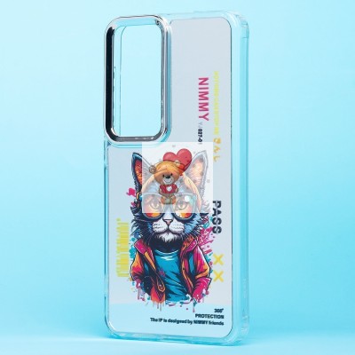 Чехол-накладка для Samsung Galaxy S24 (кот) (прозрачный) - PC092