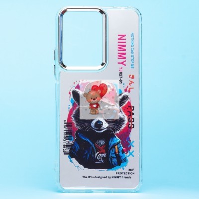 Чехол-накладка для Xiaomi Redmi 13C 5G (енот) (прозрачный) - PC092