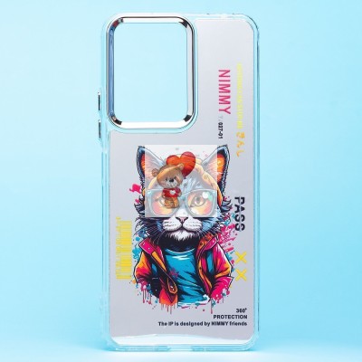 Чехол-накладка для Xiaomi Redmi 13C 5G (кот) (прозрачный) - PC092