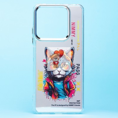 Чехол-накладка для Xiaomi Redmi Note 13 5G Global (кот) (прозрачный) - PC092