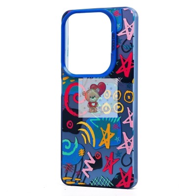 Чехол-накладка для Infinix Hot 40 Pro (узоры) (прозрачный/черный) - PC094