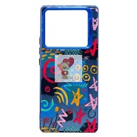 Чехол-накладка для Infinix Note 40 Pro (узоры) (прозрачный/черный) - PC094 Чехол-накладка для Infinix Note 40 Pro (узоры) (прозрачный/черный) - PC094