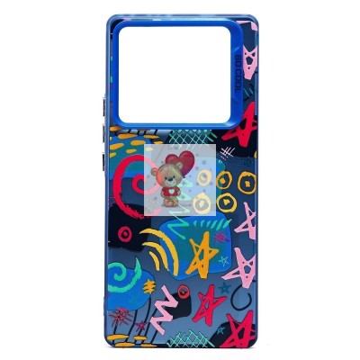 Чехол-накладка для Infinix Note 40 Pro (узоры) (прозрачный/черный) - PC094 Чехол-накладка для Infinix Note 40 Pro (узоры) (прозрачный/черный) - PC094