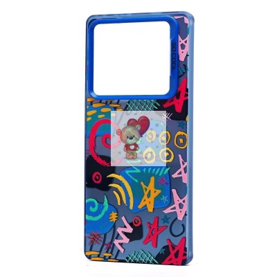 Чехол-накладка для Infinix Note 40 Pro (узоры) (прозрачный/черный) - PC094 Чехол-накладка для Infinix Note 40 Pro (узоры) (прозрачный/черный) - PC094