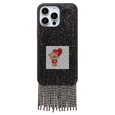 Чехол-накладка для Apple iPhone 15 Pro Max кристальный водопад (титановый черный) - PC095 POSH SHINE Чехол-накладка для Apple iPhone 15 Pro Max кристальный водопад (титановый черный) - PC095 POSH SHINE