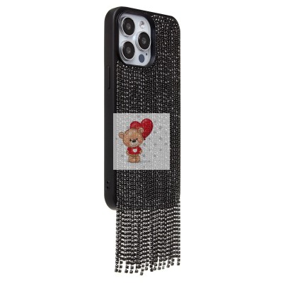 Чехол-накладка для Apple iPhone 15 Pro Max кристальный водопад (титановый черный) - PC095 POSH SHINE