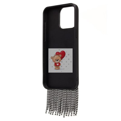 Чехол-накладка для Apple iPhone 15 Pro Max кристальный водопад (титановый черный) - PC095 POSH SHINE