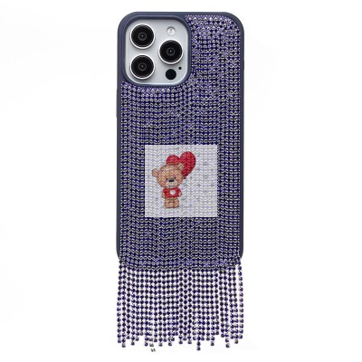 Чехол-накладка для Apple iPhone 15 Pro Max кристальный водопад (титановый синий) - PC095 POSH SHINE Чехол-накладка для Apple iPhone 15 Pro Max кристальный водопад (титановый синий) - PC095 POSH SHINE