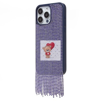 Чехол-накладка для Apple iPhone 15 Pro Max кристальный водопад (титановый синий) - PC095 POSH SHINE