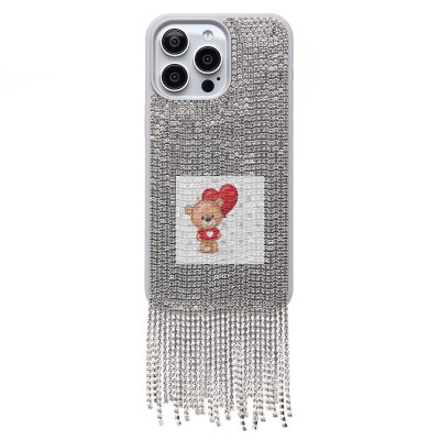 Чехол-накладка для Apple iPhone 15 Pro Max кристальный водопад (титановый белый) - PC095 POSH SHINE Чехол-накладка для Apple iPhone 15 Pro Max кристальный водопад (титановый белый) - PC095 POSH SHINE