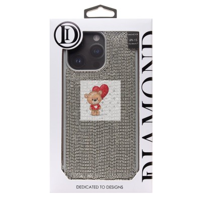 Чехол-накладка для Apple iPhone 15 Pro Max кристальный водопад (титановый белый) - PC095 POSH SHINE