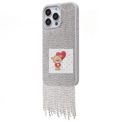 Чехол-накладка для Apple iPhone 15 Pro Max кристальный водопад (титановый белый) - PC095 POSH SHINE