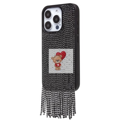 Чехол-накладка для Apple iPhone 15 Pro кристальный водопад (титановый черный) - PC095 POSH SHINE