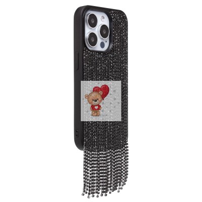 Чехол-накладка для Apple iPhone 15 Pro кристальный водопад (титановый черный) - PC095 POSH SHINE