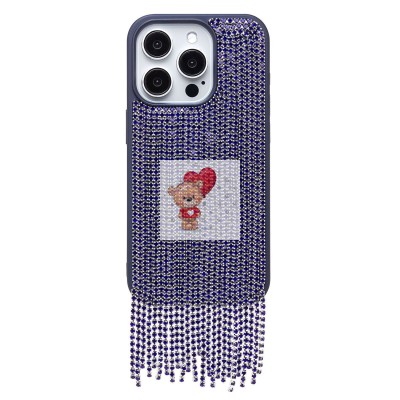 Чехол-накладка для Apple iPhone 15 Pro кристальный водопад (титановый синий) - PC095 POSH SHINE Чехол-накладка для Apple iPhone 15 Pro кристальный водопад (титановый синий) - PC095 POSH SHINE