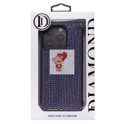 Чехол-накладка для Apple iPhone 15 Pro кристальный водопад (титановый синий) - PC095 POSH SHINE