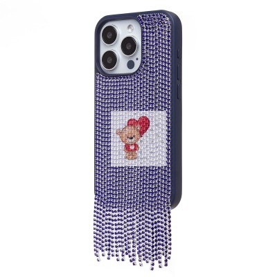 Чехол-накладка для Apple iPhone 15 Pro кристальный водопад (титановый синий) - PC095 POSH SHINE