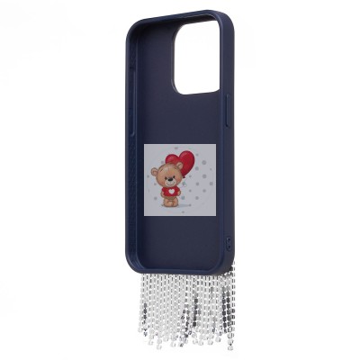 Чехол-накладка для Apple iPhone 15 Pro кристальный водопад (титановый синий) - PC095 POSH SHINE