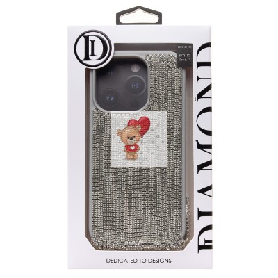 Чехол-накладка для Apple iPhone 15 Pro кристальный водопад (титановый белый) - PC095 POSH SHINE