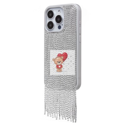 Чехол-накладка для Apple iPhone 15 Pro кристальный водопад (титановый белый) - PC095 POSH SHINE