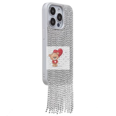 Чехол-накладка для Apple iPhone 15 Pro кристальный водопад (титановый белый) - PC095 POSH SHINE