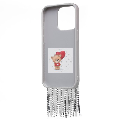 Чехол-накладка для Apple iPhone 15 Pro кристальный водопад (титановый белый) - PC095 POSH SHINE