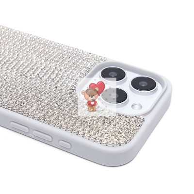 Чехол-накладка для Apple iPhone 15 Pro кристальный водопад (титановый белый) - PC095 POSH SHINE